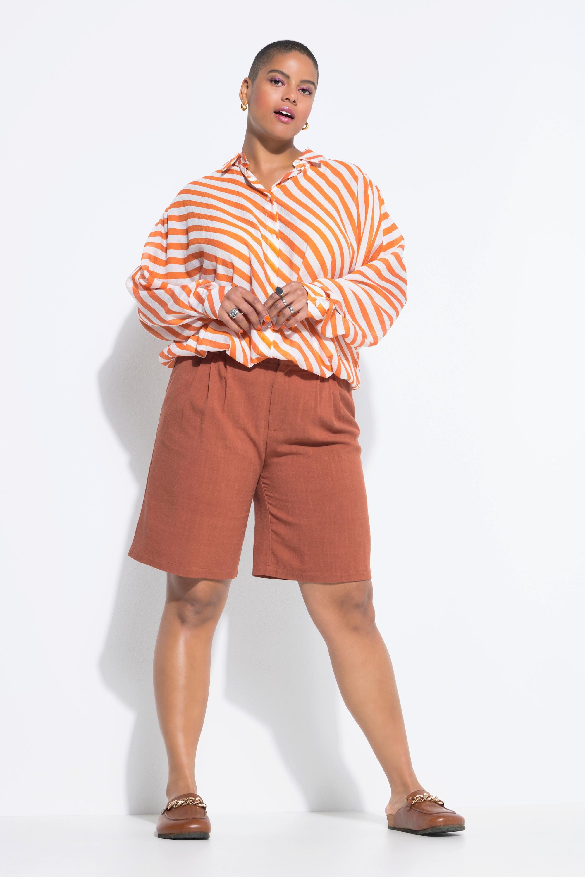 Studio Untold Leinenmix Bermuda Wide Legs Elastikbund  