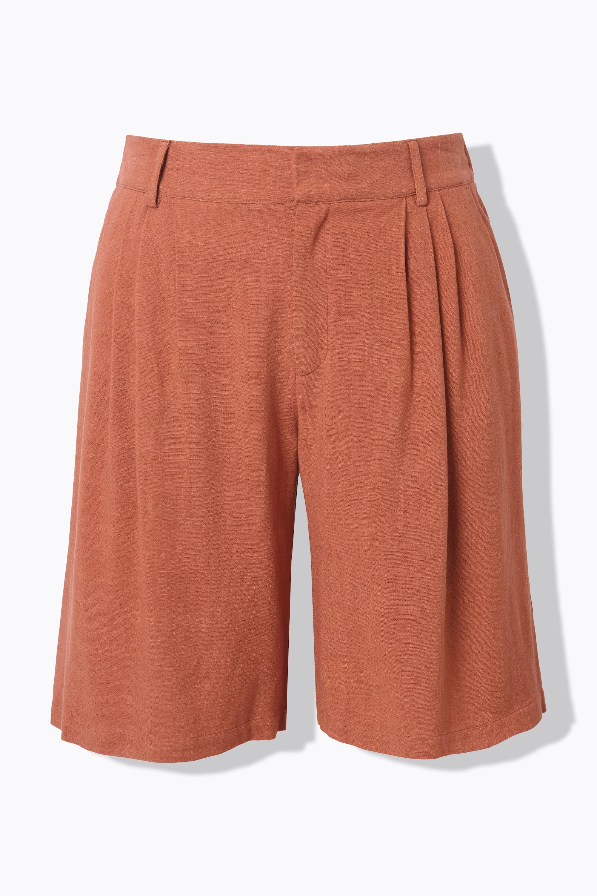 Studio Untold Leinenmix Bermuda Wide Legs Elastikbund  