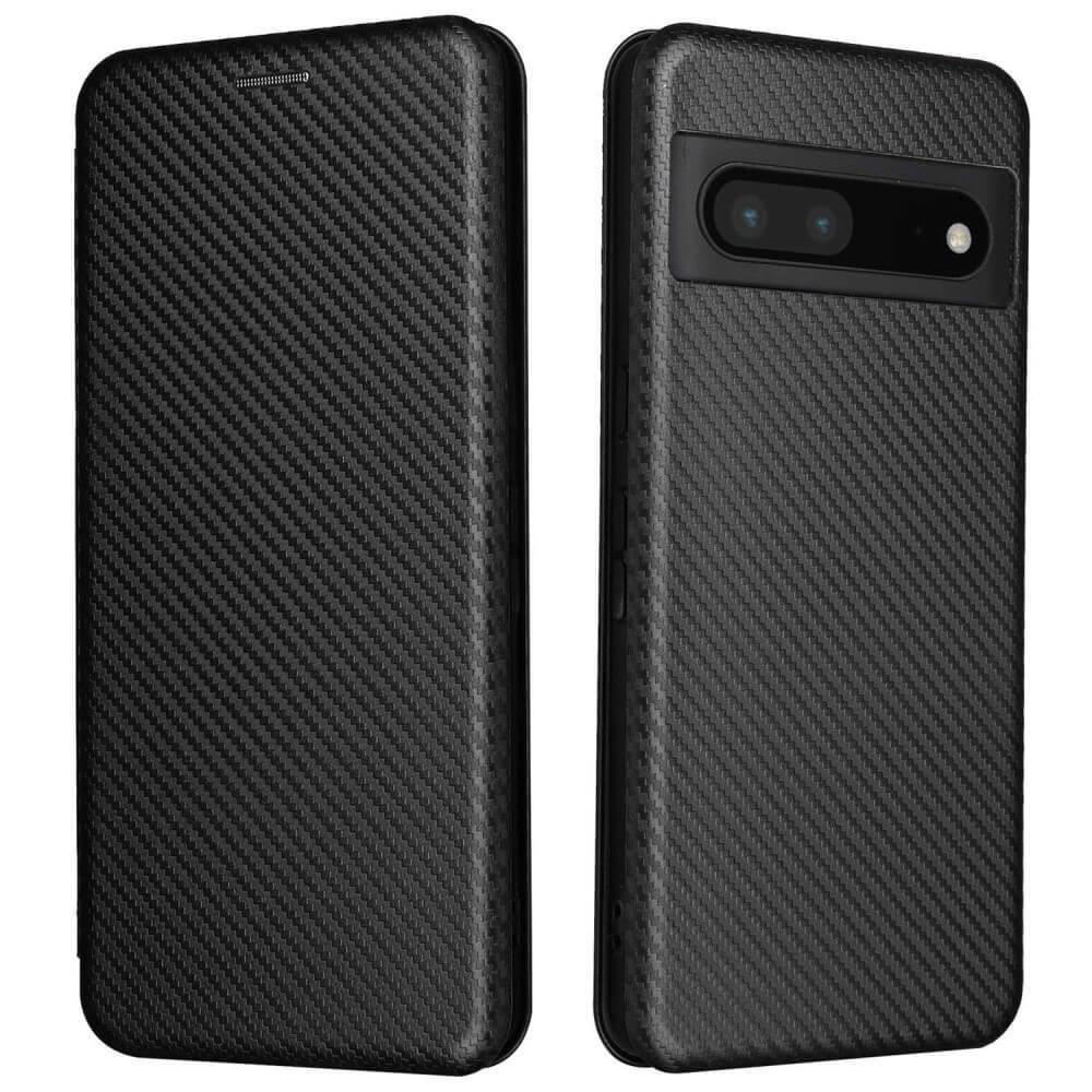 Cover-Discount  Google Pixel 7 Pro - Carbon Look Flip Case Cover nero 