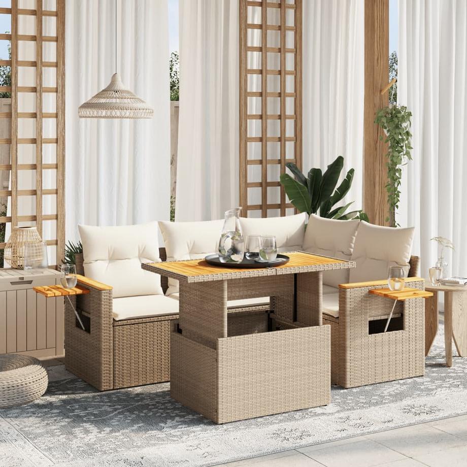 VidaXL set divano da giardino Polirattan  