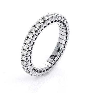 Mémoire-Ring 750/18K Weissgold Diamant 0.92ct.