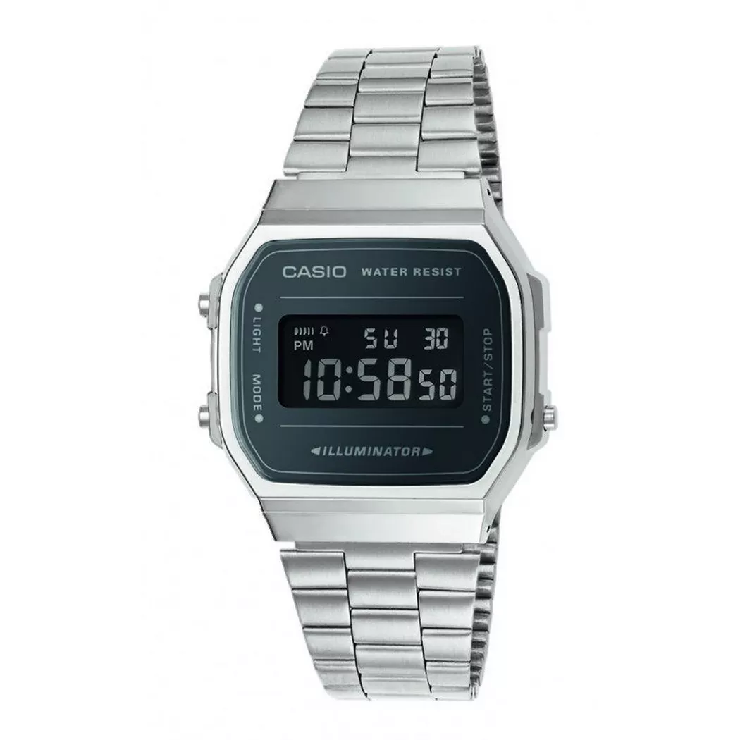 Casio A168WEM-1EF Vintage 36mm Quartz Watch in Silver