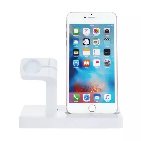 eStore  Station de charge USB compatible avec Apple Watch et iPhone - Blanc 