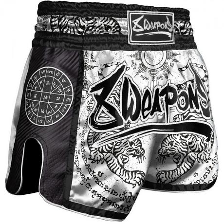 8WEAPONS  Muay Thai Shorts s Carbon - Sak Yant Tigers 