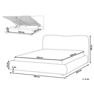 Beliani Lit avec coffre de rangement en Bouclé Moderne BLAGNAC  