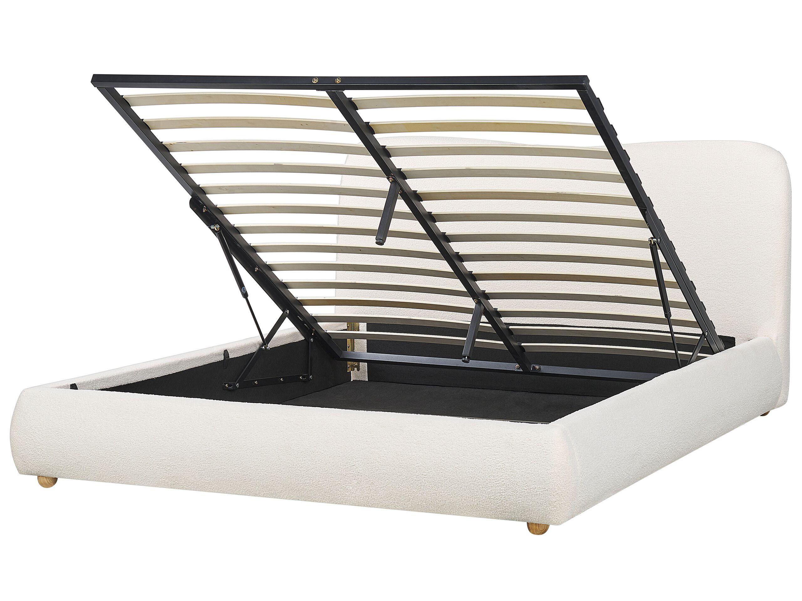 Beliani Lit ottoman en Bouclé Moderne BLAGNAC  