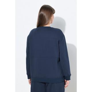 Ulla Popken Sweatshirt Patchlook Col Rond Manches Longues  