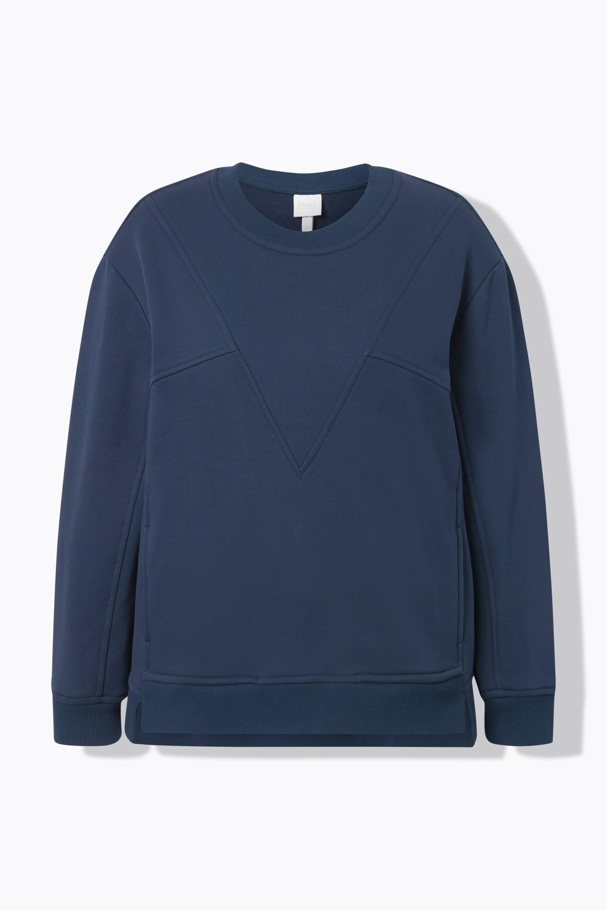 Ulla Popken Sweatshirt Patchlook Col Rond Manches Longues  