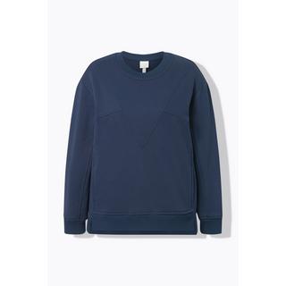 Ulla Popken Sweatshirt Patchlook Col Rond Manches Longues  