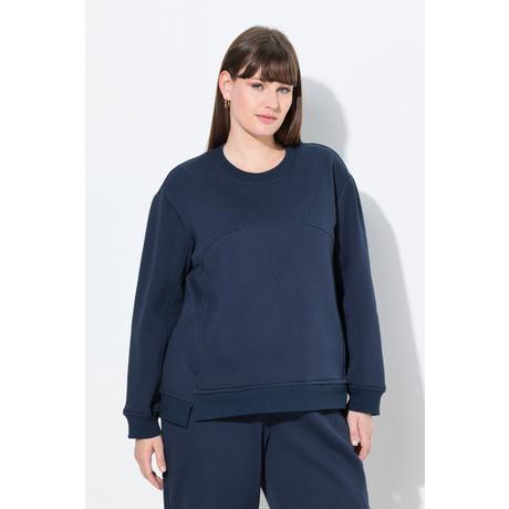 Ulla Popken Sweatshirt Patchlook Col Rond Manches Longues  