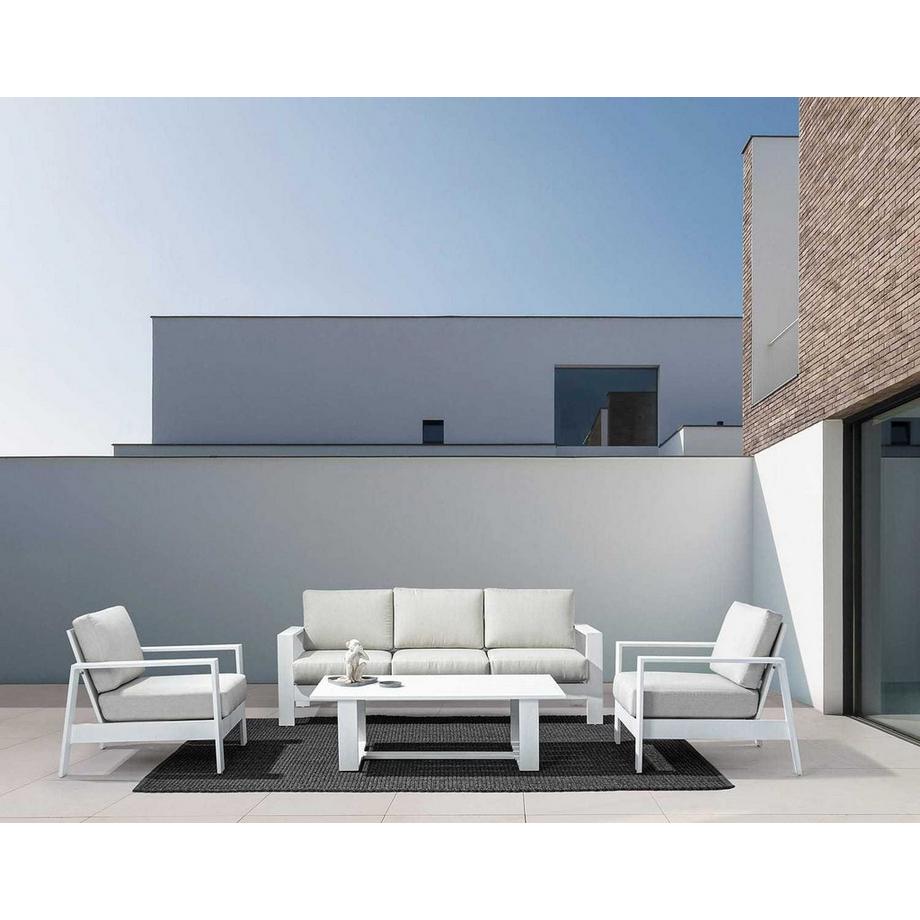 mutoni Garten Sitzgruppe Baltic mit Kissen weiss (4-teilig)  