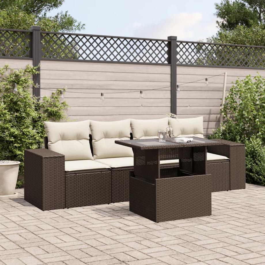 VidaXL set divano da giardino Polirattan  