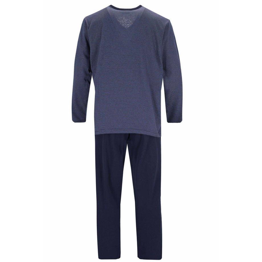 hajo Bequem sitzender Pyjama gestreiftes Oberteil unifarbene Hose  