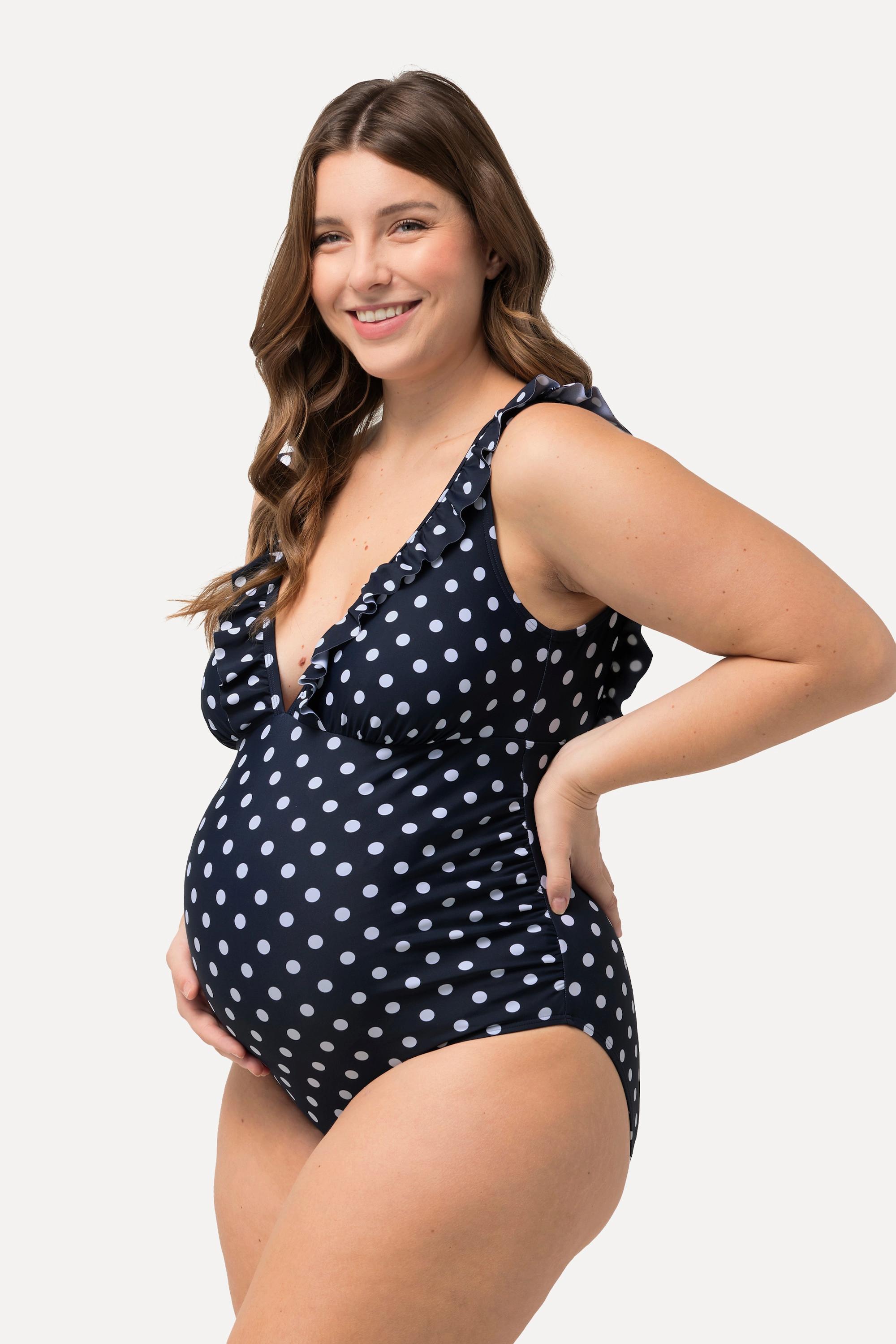 Ulla Popken Bellieva Polka Dot Umstands-Badeanzug  