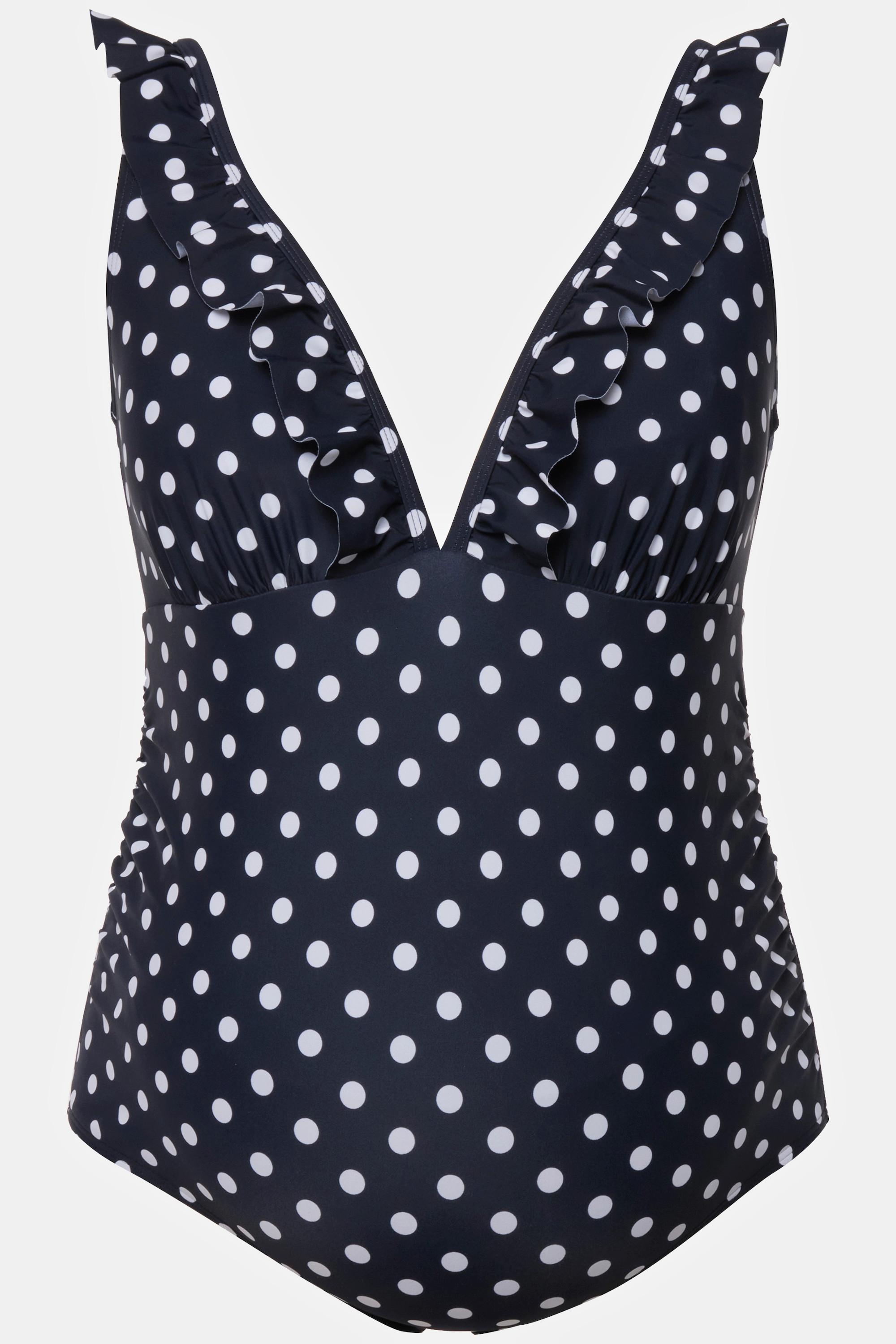 Ulla Popken Bellieva Polka Dot Umstands-Badeanzug  