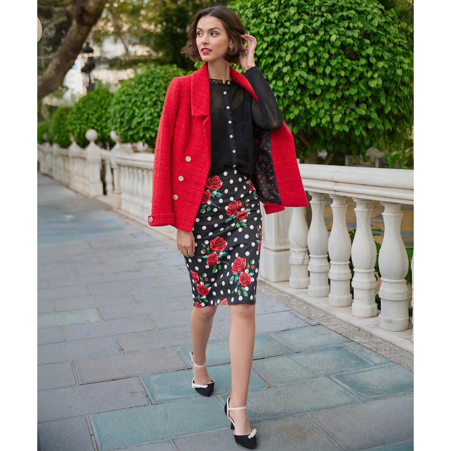 Joe Browns Gonna a Tubino a Pois con Motivo a Rose  