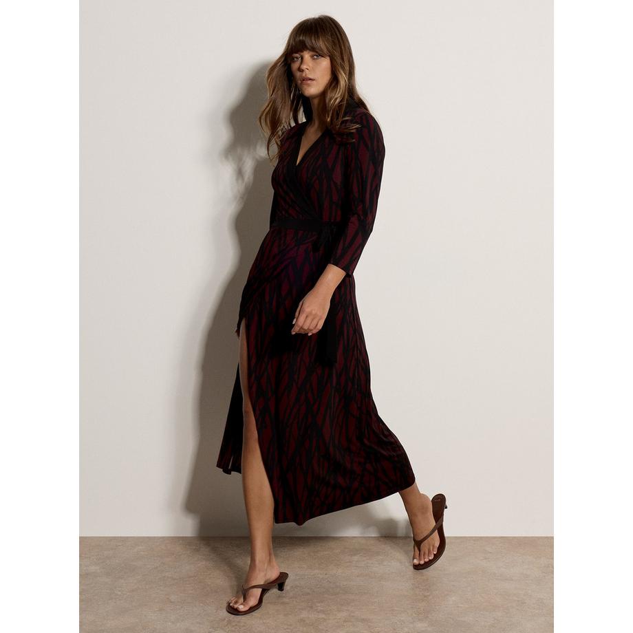 APRICOT Maxikleid im Wickelstil mit abstraktem Print  