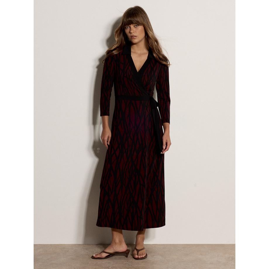 APRICOT Maxikleid im Wickelstil mit abstraktem Print  