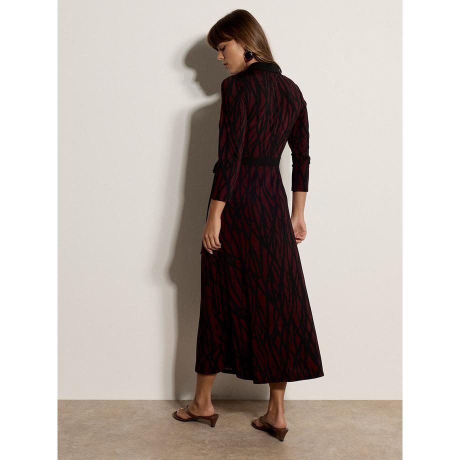 APRICOT Maxikleid im Wickelstil mit abstraktem Print  