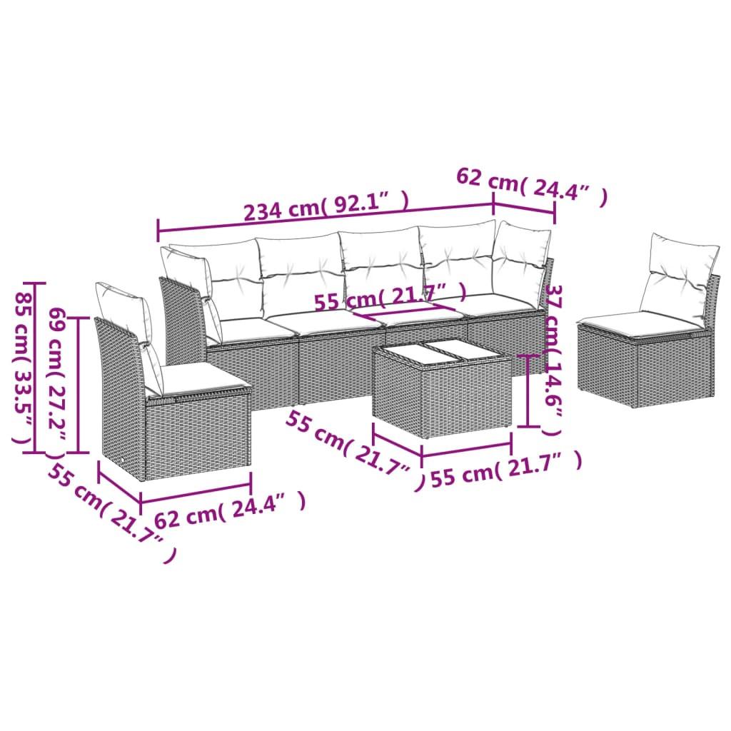 VidaXL set divano da giardino Polirattan  