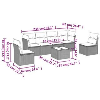 VidaXL Ensemble de canapés de jardin rotin synthétique  