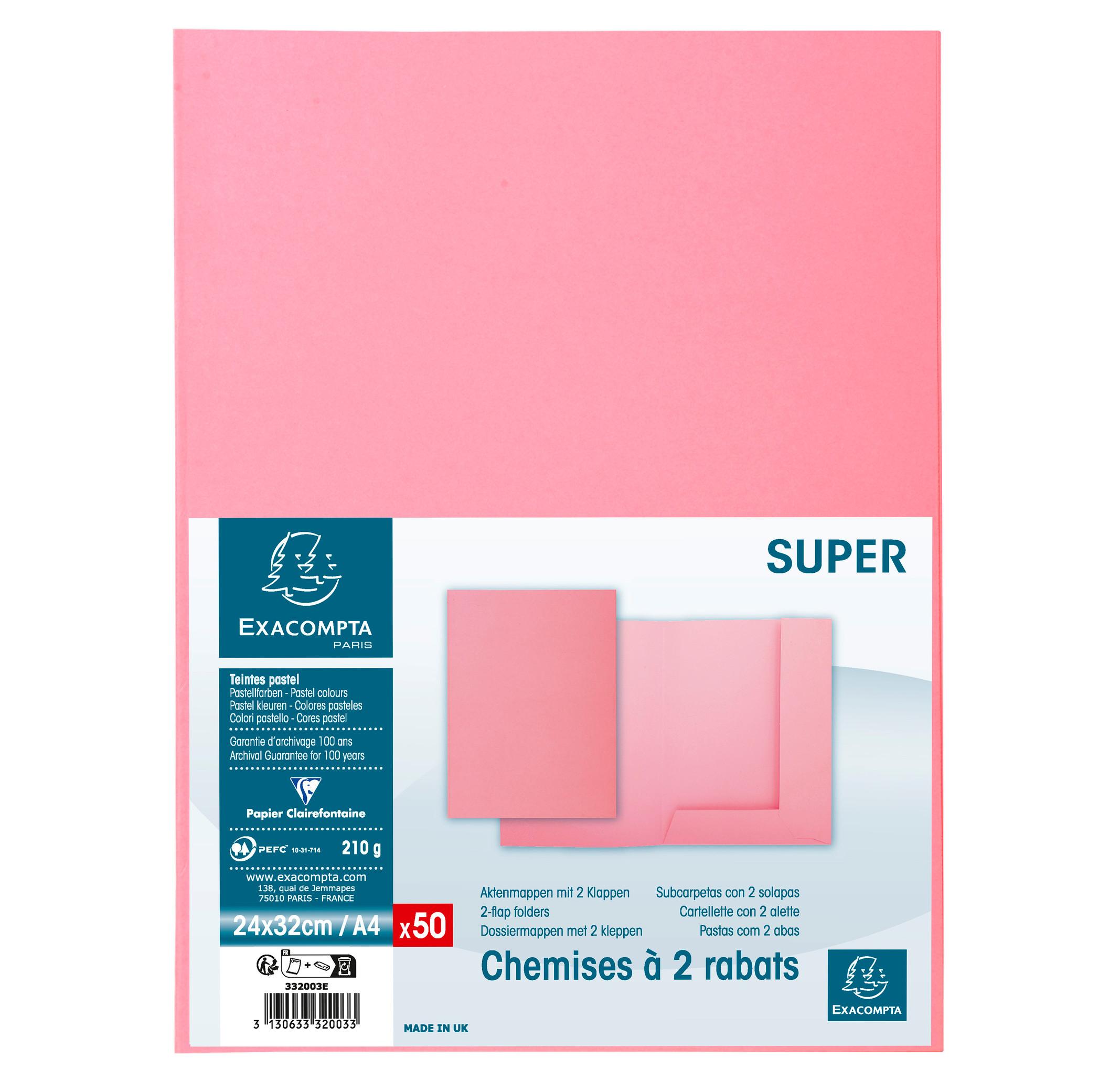 Exacompta Confezione da 50 cartelle 2 alette SUPER 210 - 24x32cm - x 5  