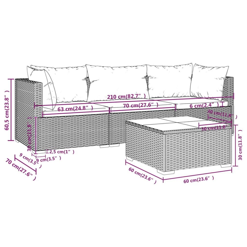 VidaXL Salon de jardin rotin synthétique  