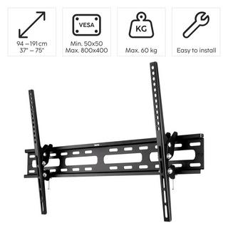 hama  Support mural TV, inclinable, 191 cm (75″) à 60 kg 