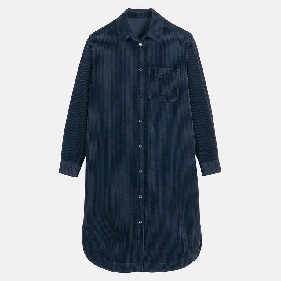 La Redoute Collections Abito midi in velluto a coste taglio dritto  