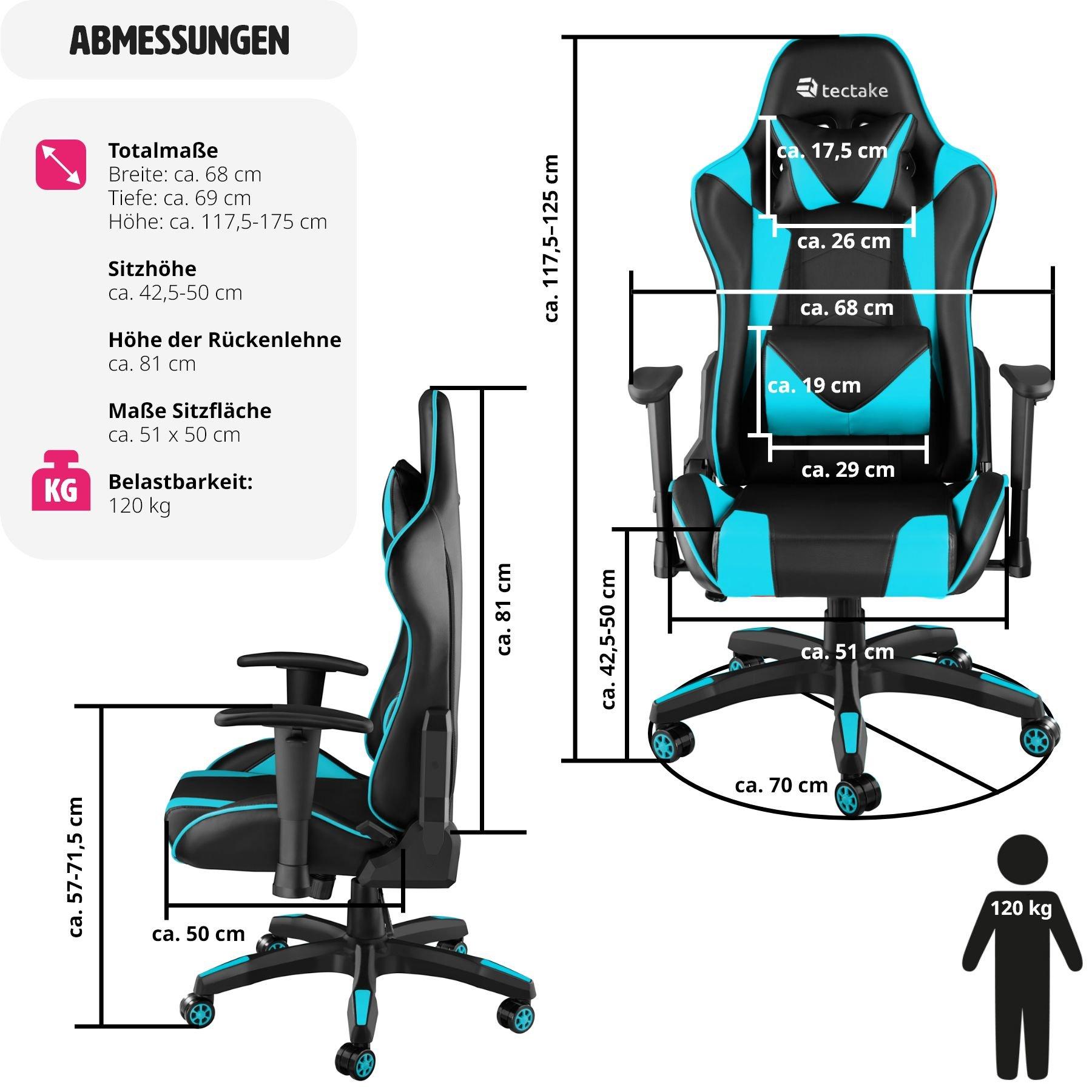 Tectake Premium Racing Bürostuhl Twink  