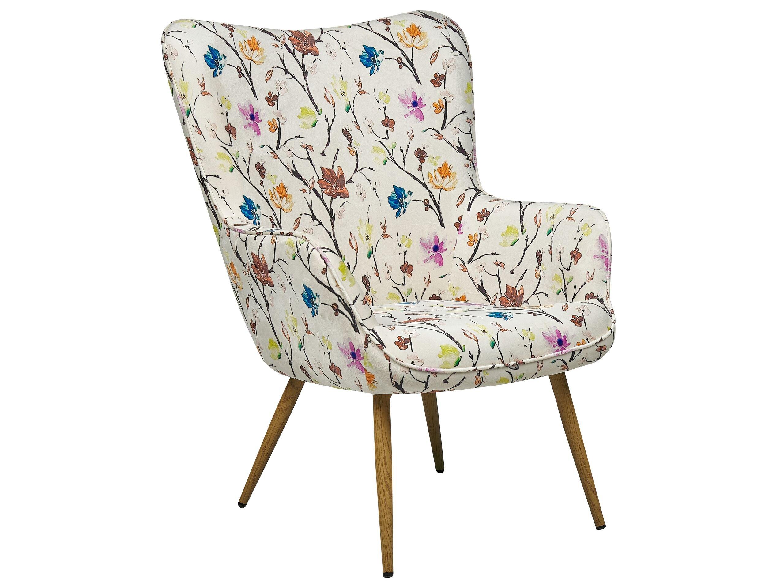 Beliani Fauteuil à oreilles en Tissu Rétro VEJLE  