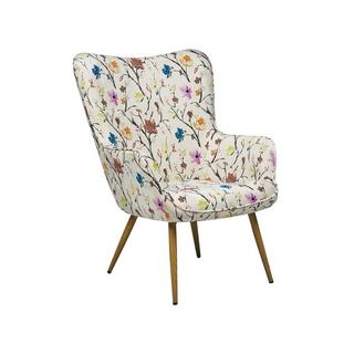 Beliani Fauteuil à oreilles en Tissu Rétro VEJLE  