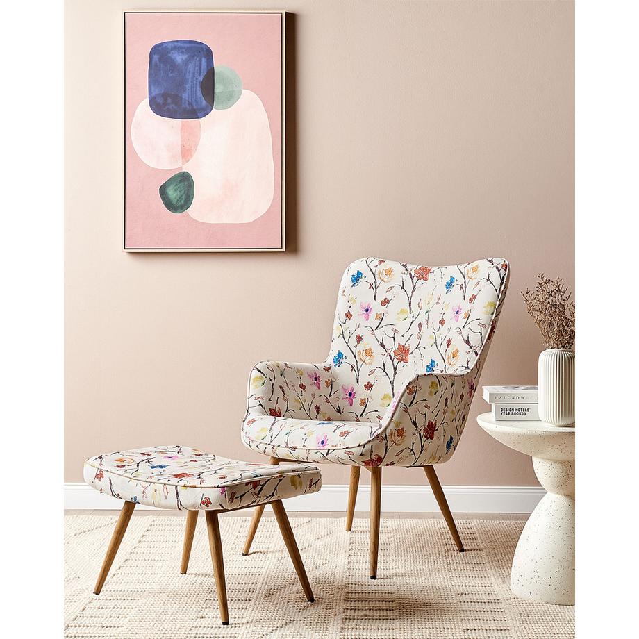 Beliani Poltrona Wingback en Tessuto Retrò VEJLE  