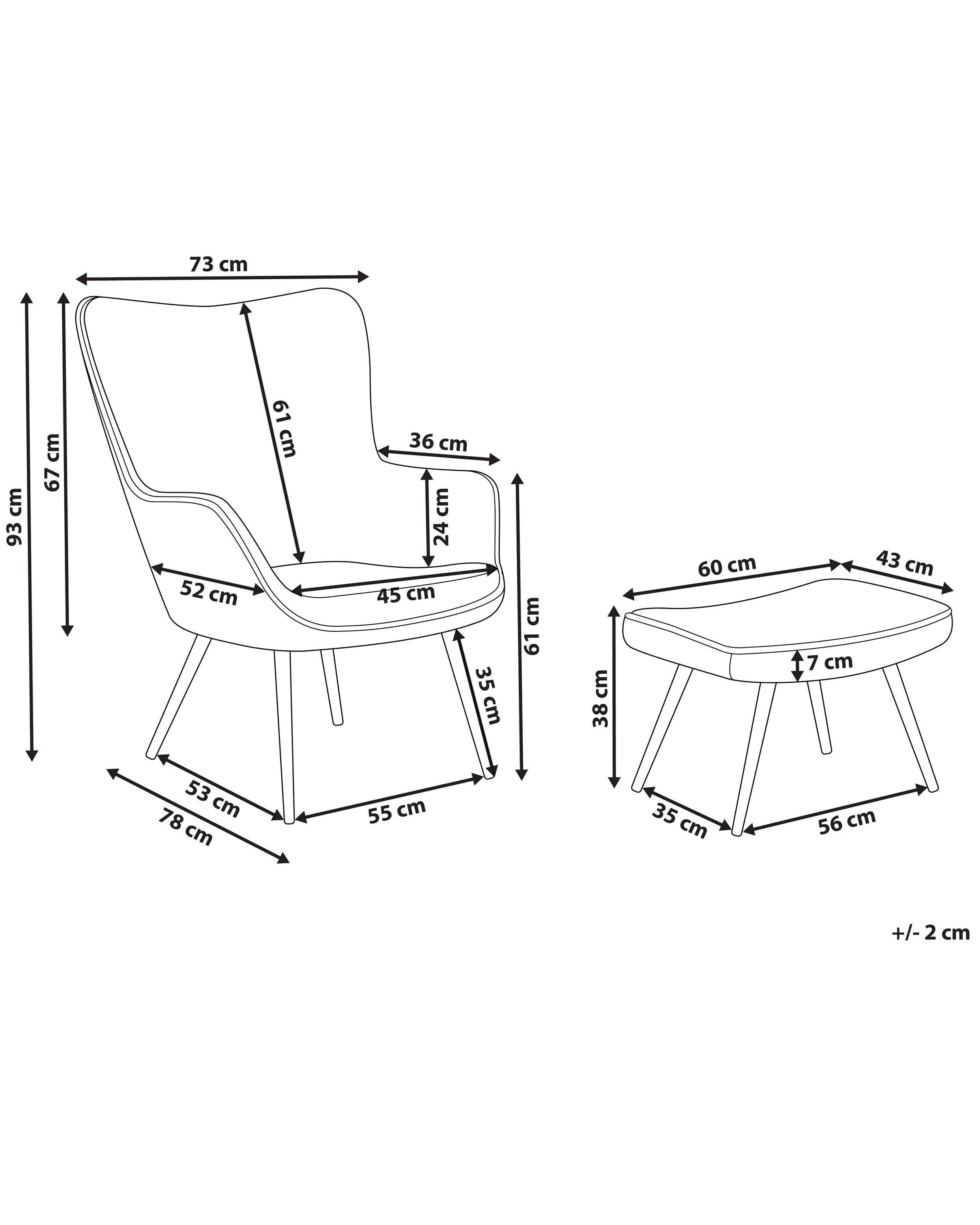 Beliani Fauteuil à oreilles en Polyester Rétro VEJLE  