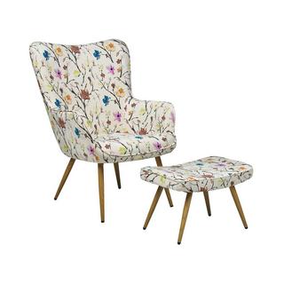 Beliani Fauteuil à oreilles en Tissu Rétro VEJLE  