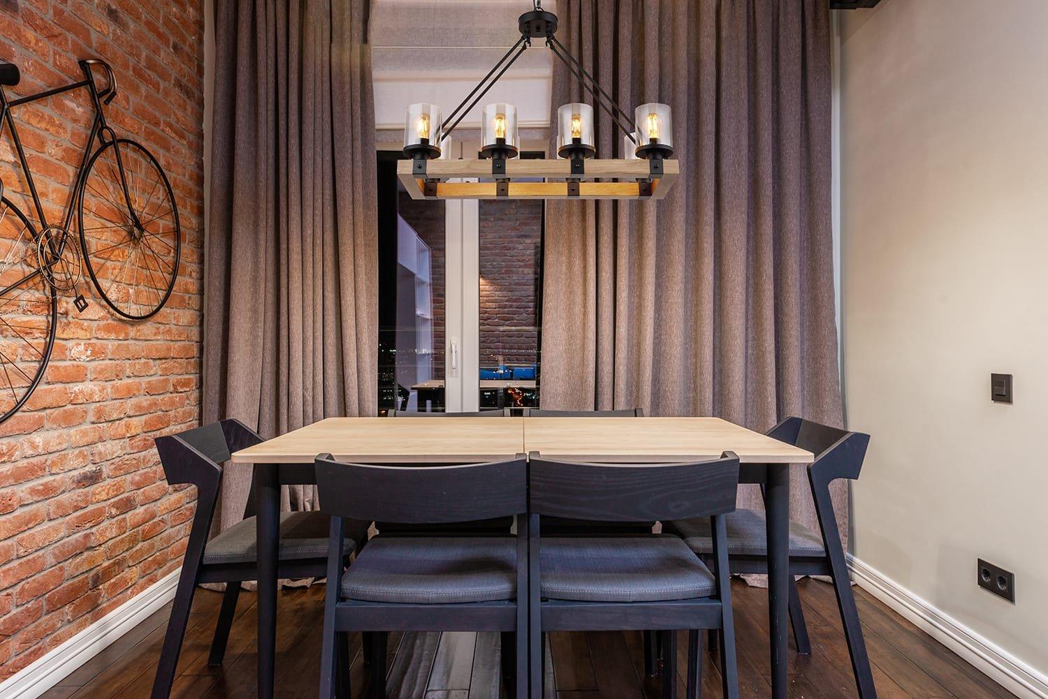 mutoni Lampe à suspension Leila métal noir mat 8xE27  