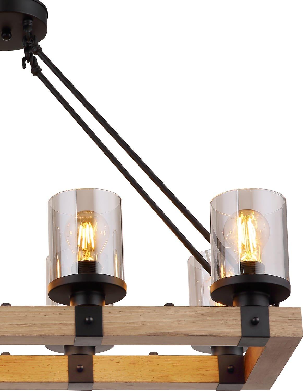 mutoni Lampe à suspension Leila métal noir mat 8xE27  