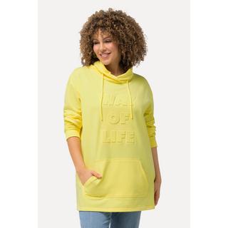 Ulla Popken  Sweat-shirt oversized à col montant et manches longues. Gaufrage 3D 