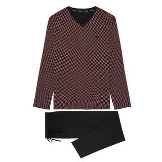 HOM Murray Gemustertes Langarm Pyjama Set  