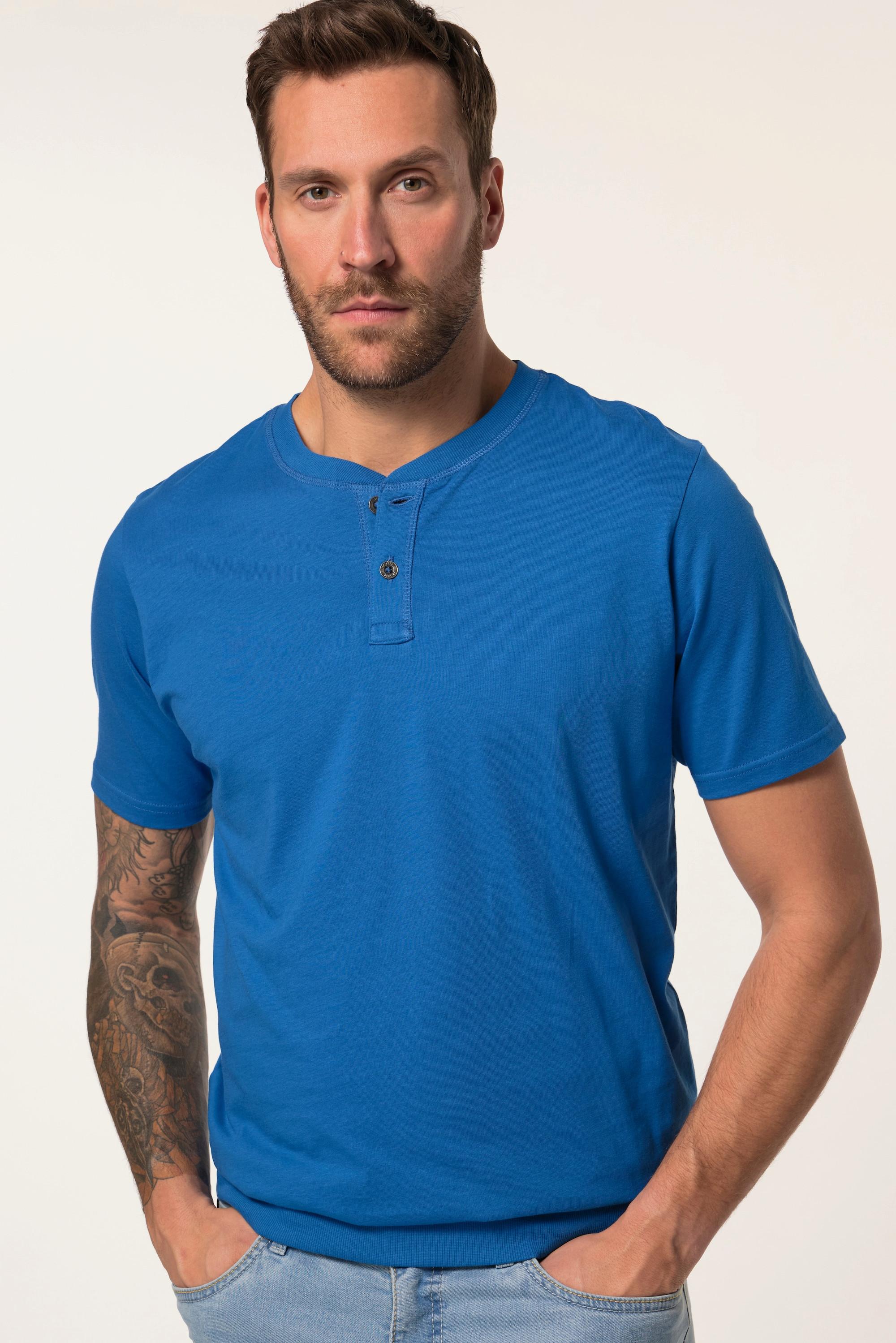 JP1880  T-shirt Henley ventre confort, manches courtes et col rond - jusqu'au 8 XL 