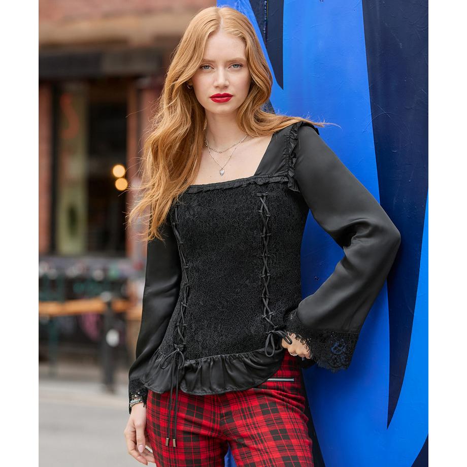 Joe Browns Blouse en Dentelle à Manches Larges et Laçage  