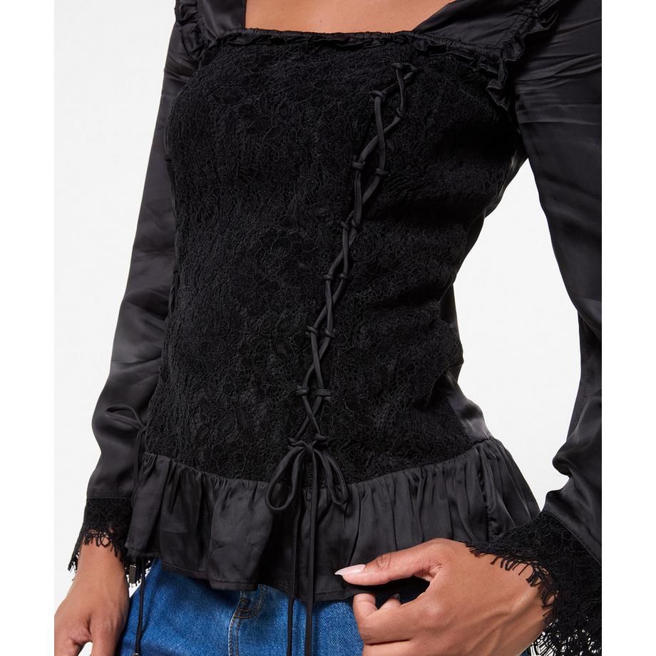 Joe Browns Blouse en Dentelle à Manches Larges et Laçage  