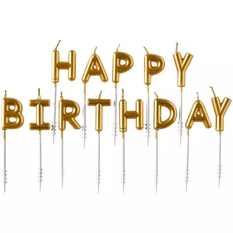 NEUTRAL NEUTRAL Buchstaben Kerzen 9904370 Happy Birthday gold 7.3cmonline kaufen MANOR