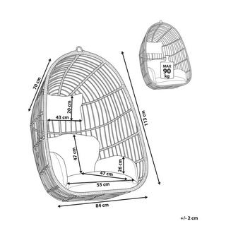 Beliani Sedia sospesa da fissare al soffitto en Rattan sintetico Retrò CASOLI  