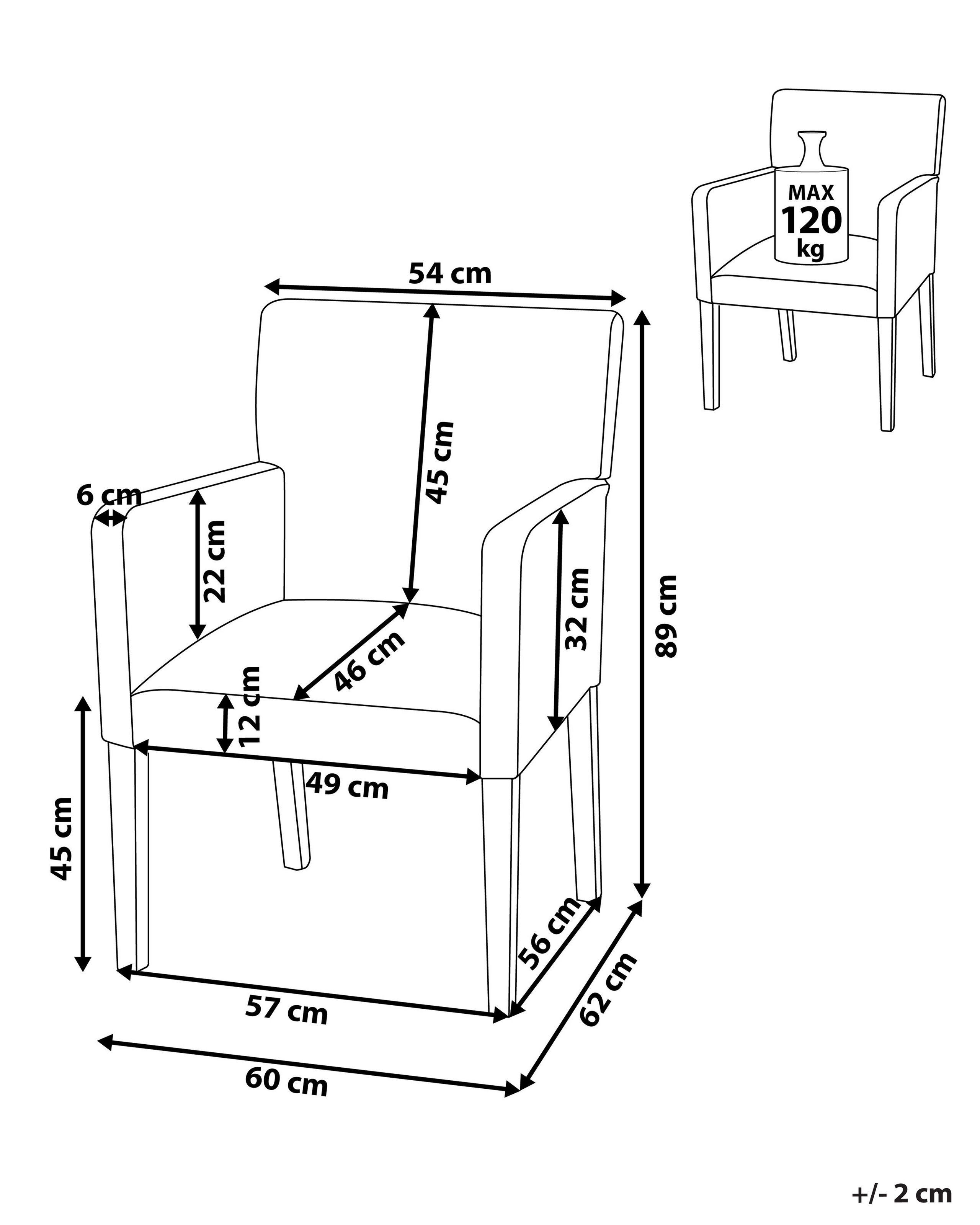 Beliani Chaise de salle à manger en Polyester Rétro ROCKEFELLER  