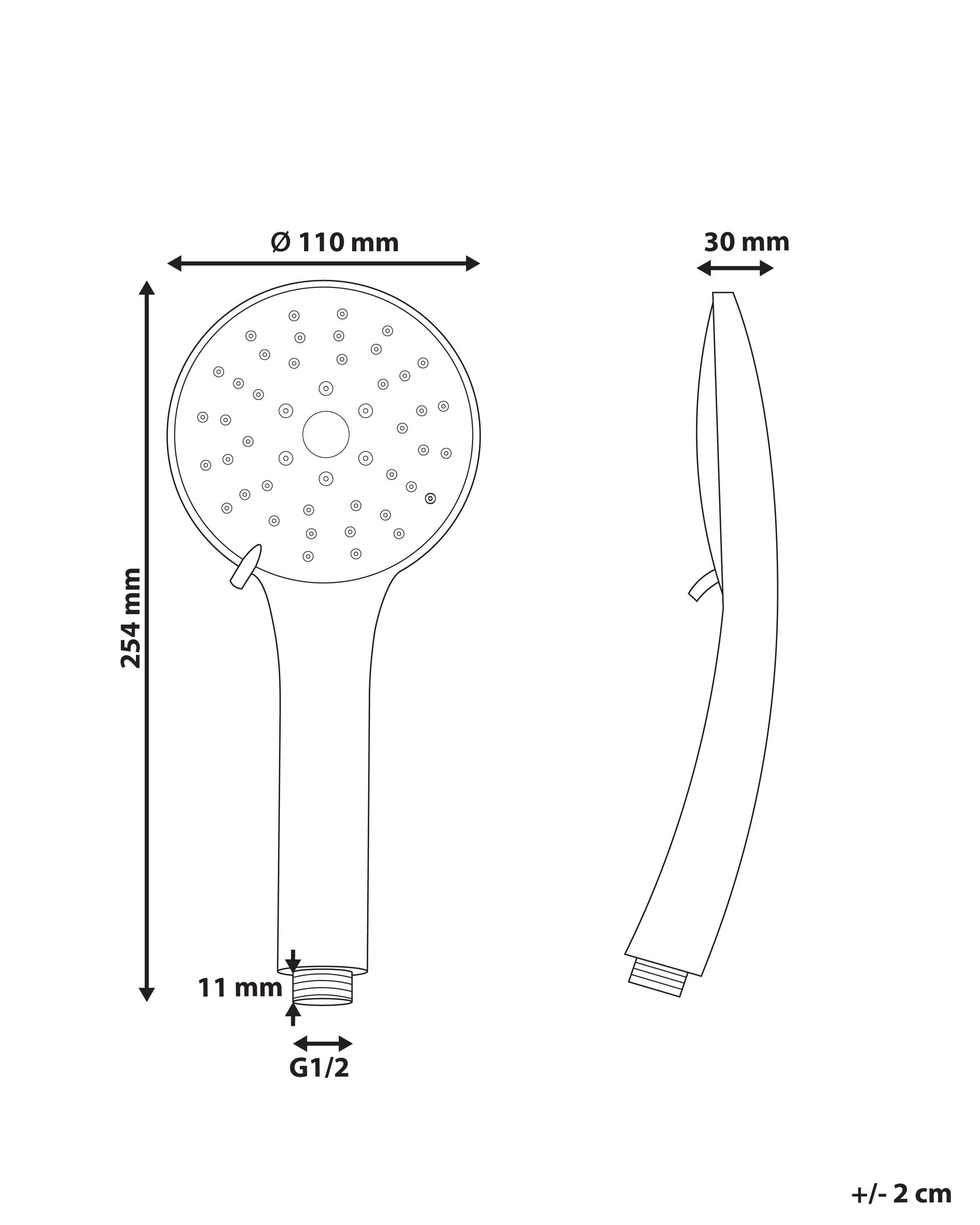 Beliani Kit doccia con soffione e flessibile en ABS (materiale sintetico resistente) Classico CHURUN  