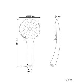Beliani Kit doccia con soffione e flessibile en ABS (materiale sintetico resistente) Classico CHURUN  