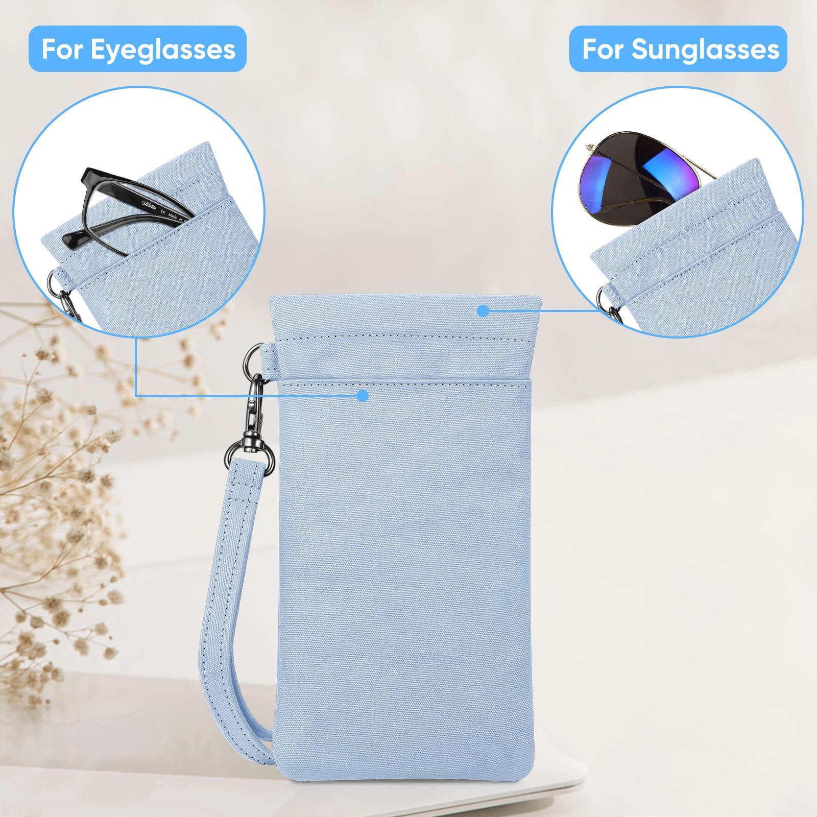 Only-bags.store Doppelbrillenetui für 2 Brillen weiches Brillenetui zum Aufstecken  