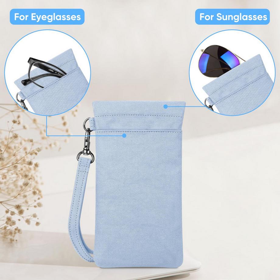 Only-bags.store Doppelbrillenetui für 2 Brillen weiches Brillenetui zum Aufstecken  