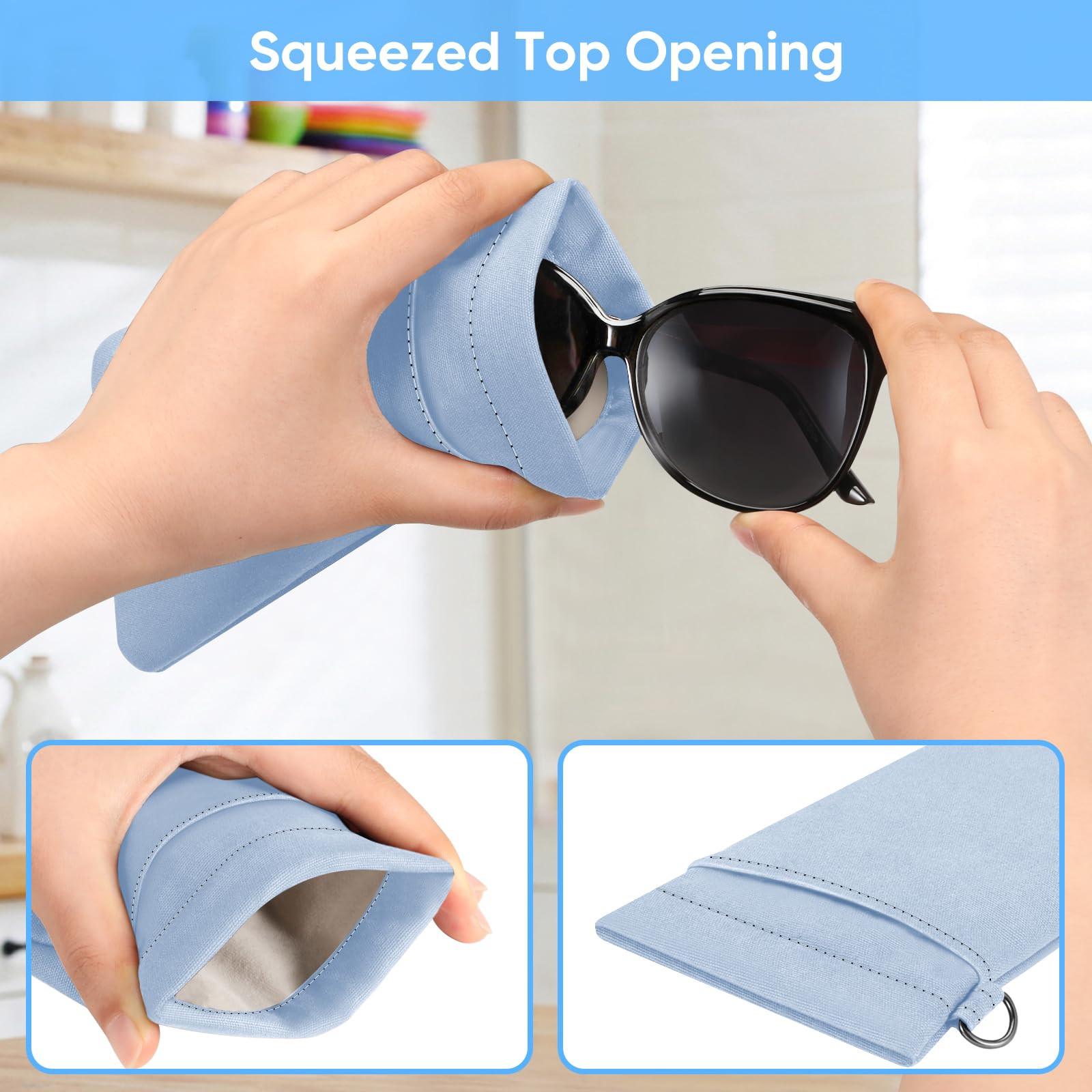 Only-bags.store Doppelbrillenetui für 2 Brillen weiches Brillenetui zum Aufstecken  